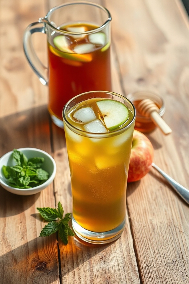 apple infused iced green tea