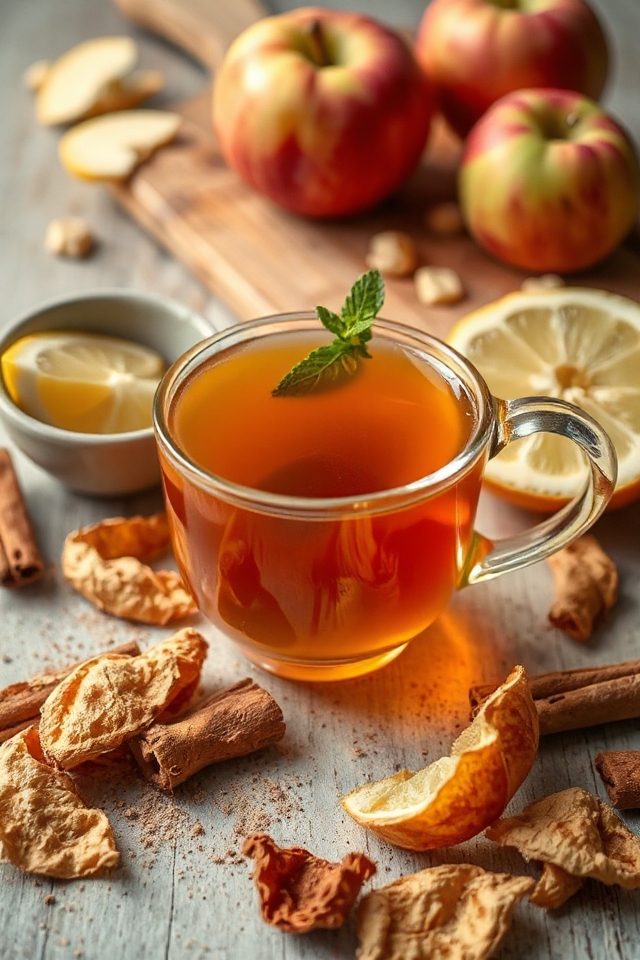 citrus infused apple peel tea