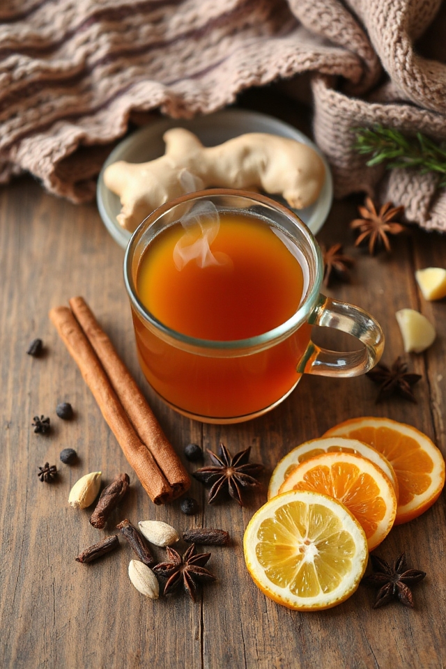 citrus infused ginger cider tea