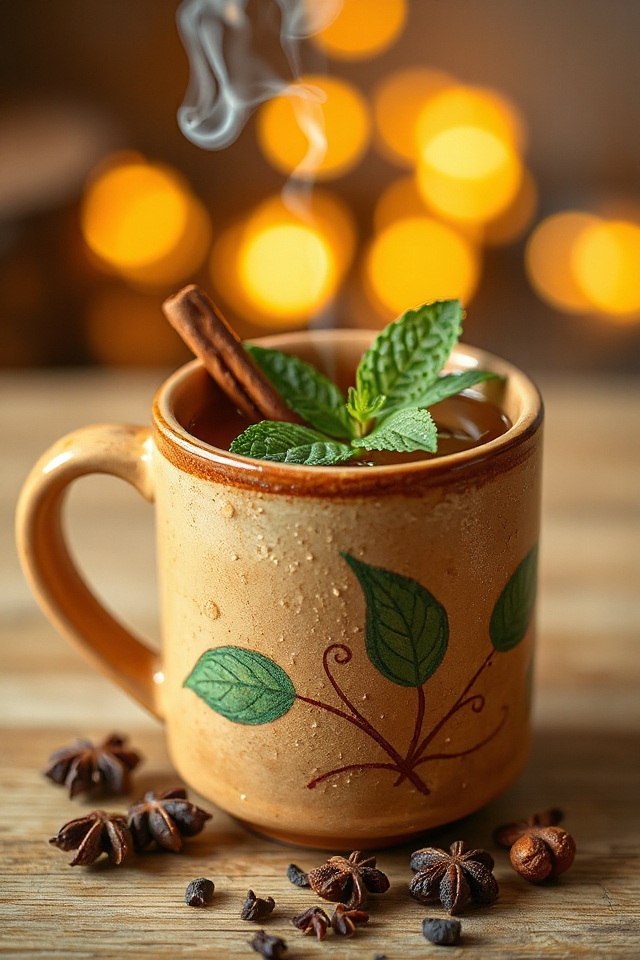 cozy cinnamon mint tea