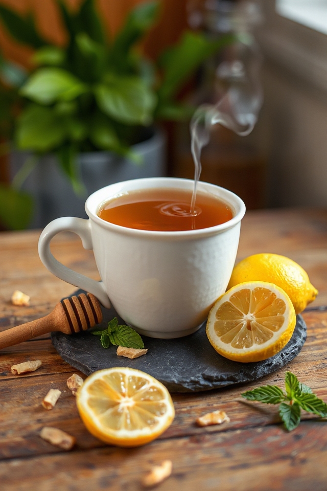 cozy ginger lemon tea