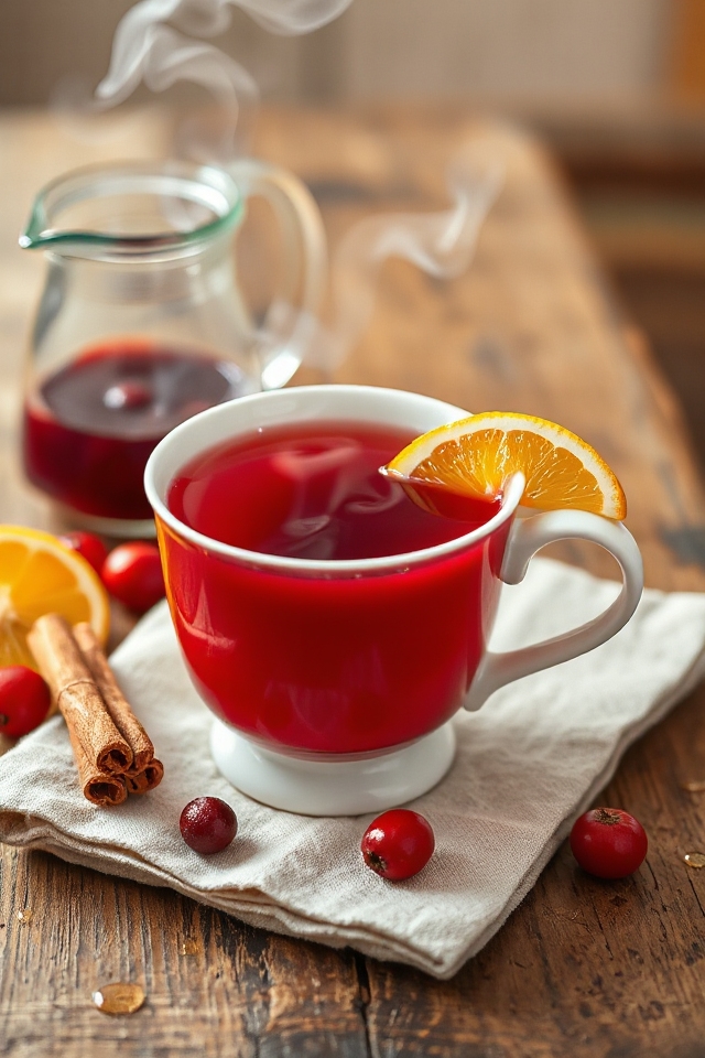 cozy hot cranberry tea