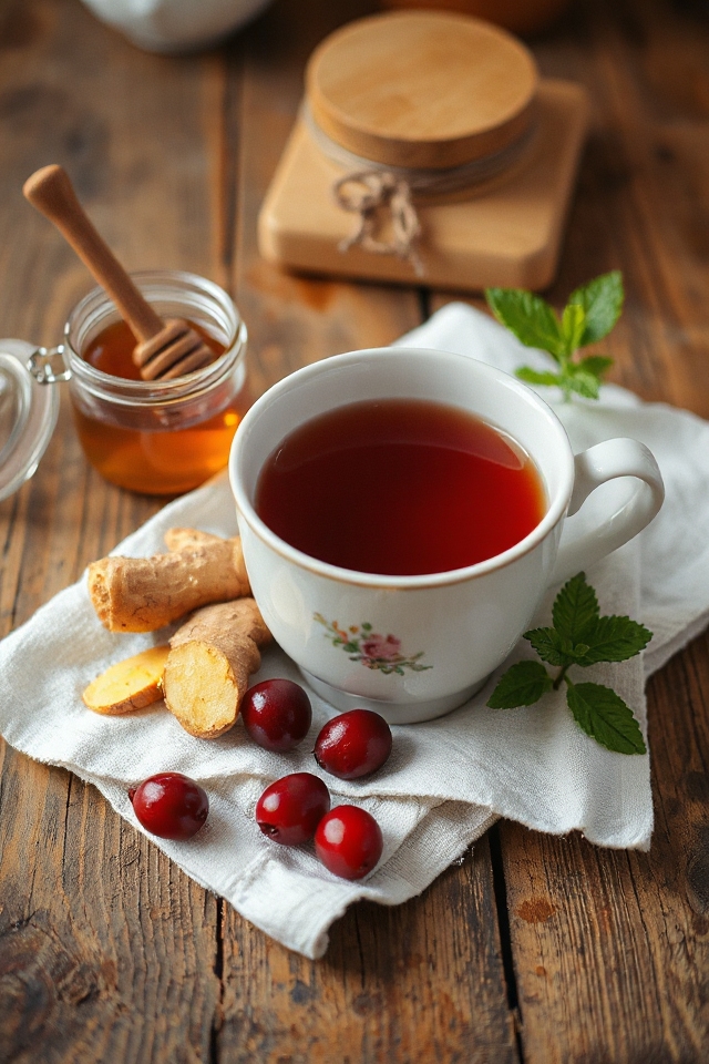 cranberry ginger mint tea