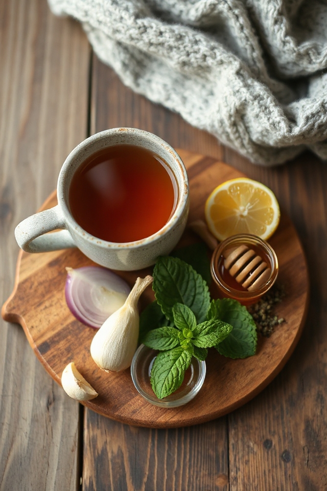garlic infused sore throat tea