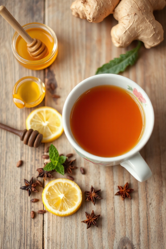 ginger anise tea with honey