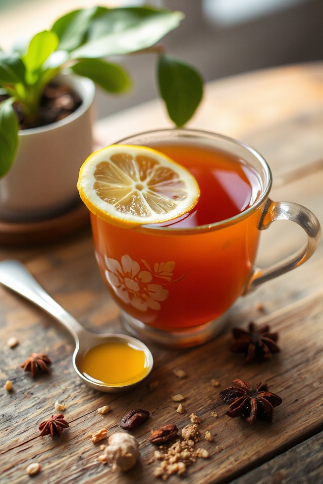 ginger anise tea with honey