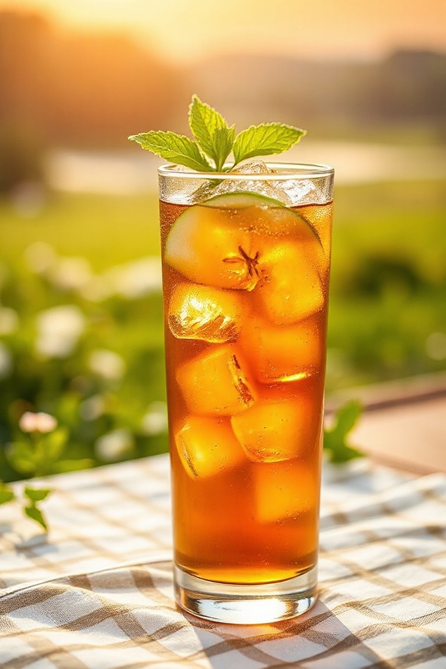 refreshing iced apple tea