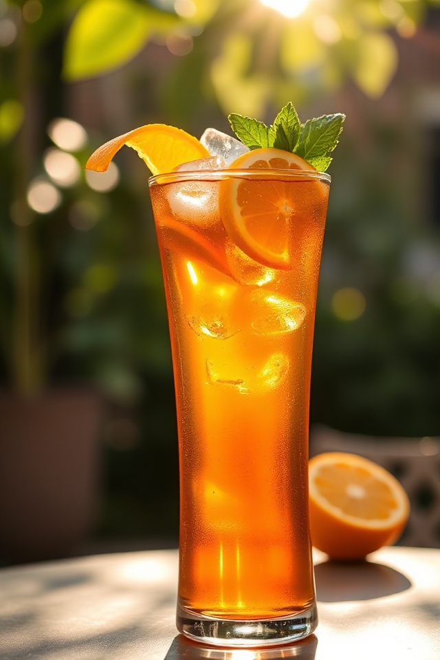 sun soaked citrus tea brewing